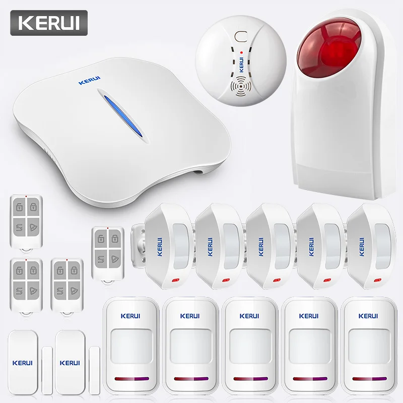 

KERUI W1 Intelligent Home Arm Wireless WiFi PSTN Alarm System APP Remote Control Anti-theft Alert SOS PIR Doorbell Alarm System