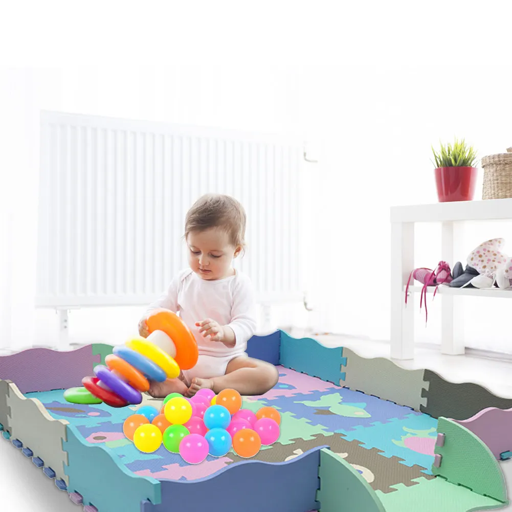 Детские мягкие EVA пены головоломки игровой коврик ковры младенческой животных Ползания коврик Мягкая пена Пол коврик с забором игрушки для детей