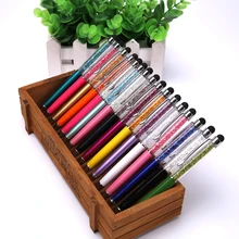 20pcs lot metal crystal pen touch pen with crystal Office stylus Diamond Ball Pens Crystal stylus