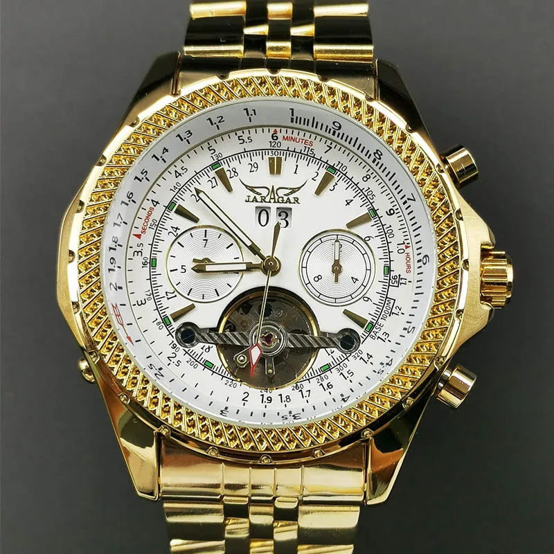 

Drop Shipping Top Brand Luxury Fashion Golden Skeleton Dial Mechanical Men Automatic Casual Men's Wristwatches