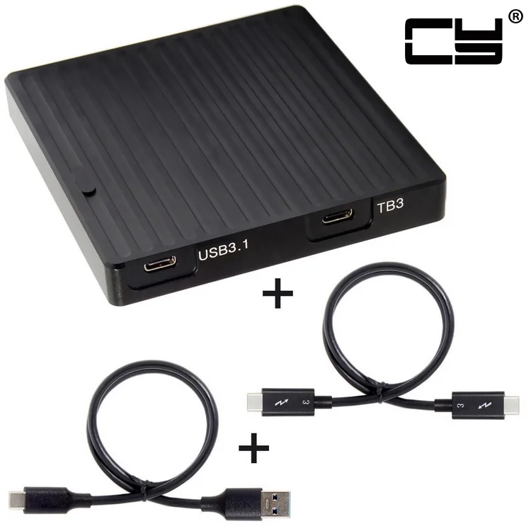 

USB3.1 Type-C USB 3.0 USB2.0 PCI Express PCI-E Thunderbolt 3 to NVME NGFF M-key SSD Cartridge Enclosure Thunderbolt Cable