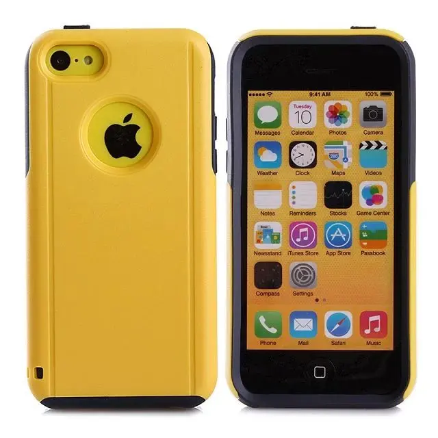 Yellow DHL 2 в 1 пластик+ ТПУ чехол для iphone 5C, Жесткий Чехол для iphone 5C ударопрочный чехол pc+ tpu чехол 100 шт/партия - Цвет: Yellow