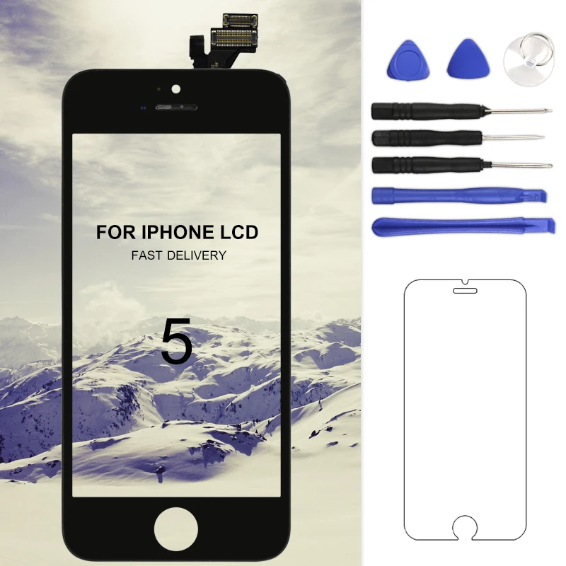 

1PC LCD For iPhone 5 5g LCD with Touch Screen Digitizer Assembly Replacement LCD Display For iPhone 5 Black&White No Dead Pixel