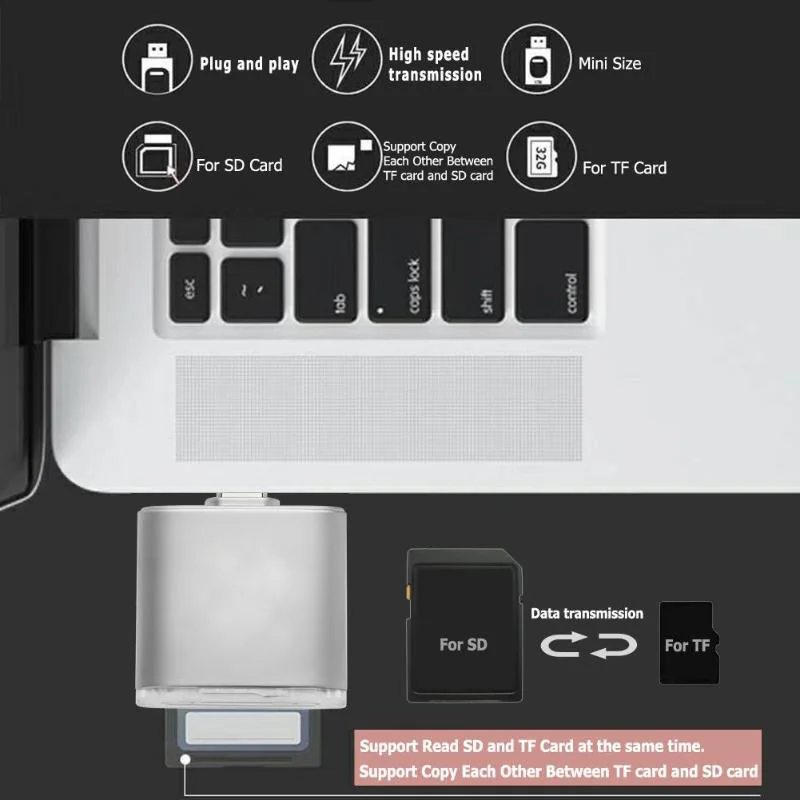 Новый Тип C 2-в-1 Card Reader Тип C Otg картридер Sd/Tf Card Reader