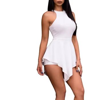 

2019 Summer Sexy Casual Playsuit Women Elegant Slim Beach Jumpsuit Sexy Club Skinny Sexy Ruffles Short Rompers