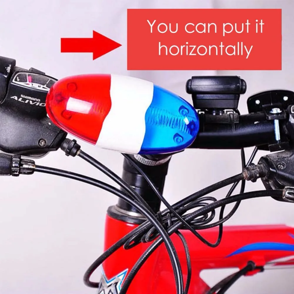 Cycling Bike Accessories Electric Horn 4 tunes Sounds Bicycle Police Siren Light