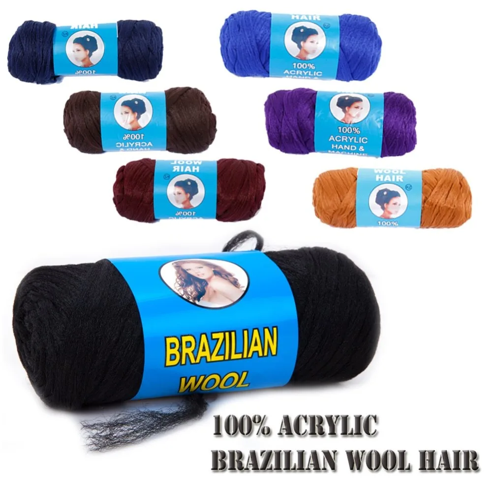 Brazilian Wool Hair Acrylic Hand&Machine Knitting Yarn for African Hair Braiding Sengalese Twist Jumbo Braids/Crochet/Dreadlocks