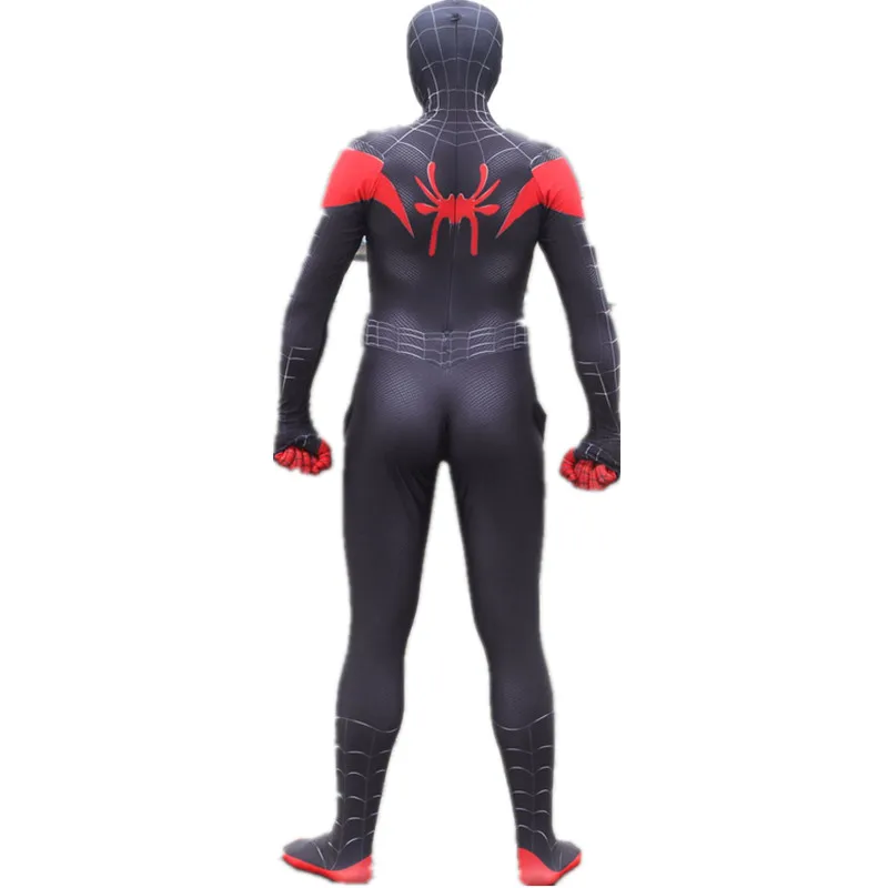 Новые костюмы для косплея «Человек-паук в стихах пауков» Miles Morales Zentai Black «Человек-паук» для детей и взрослых, комбинезоны