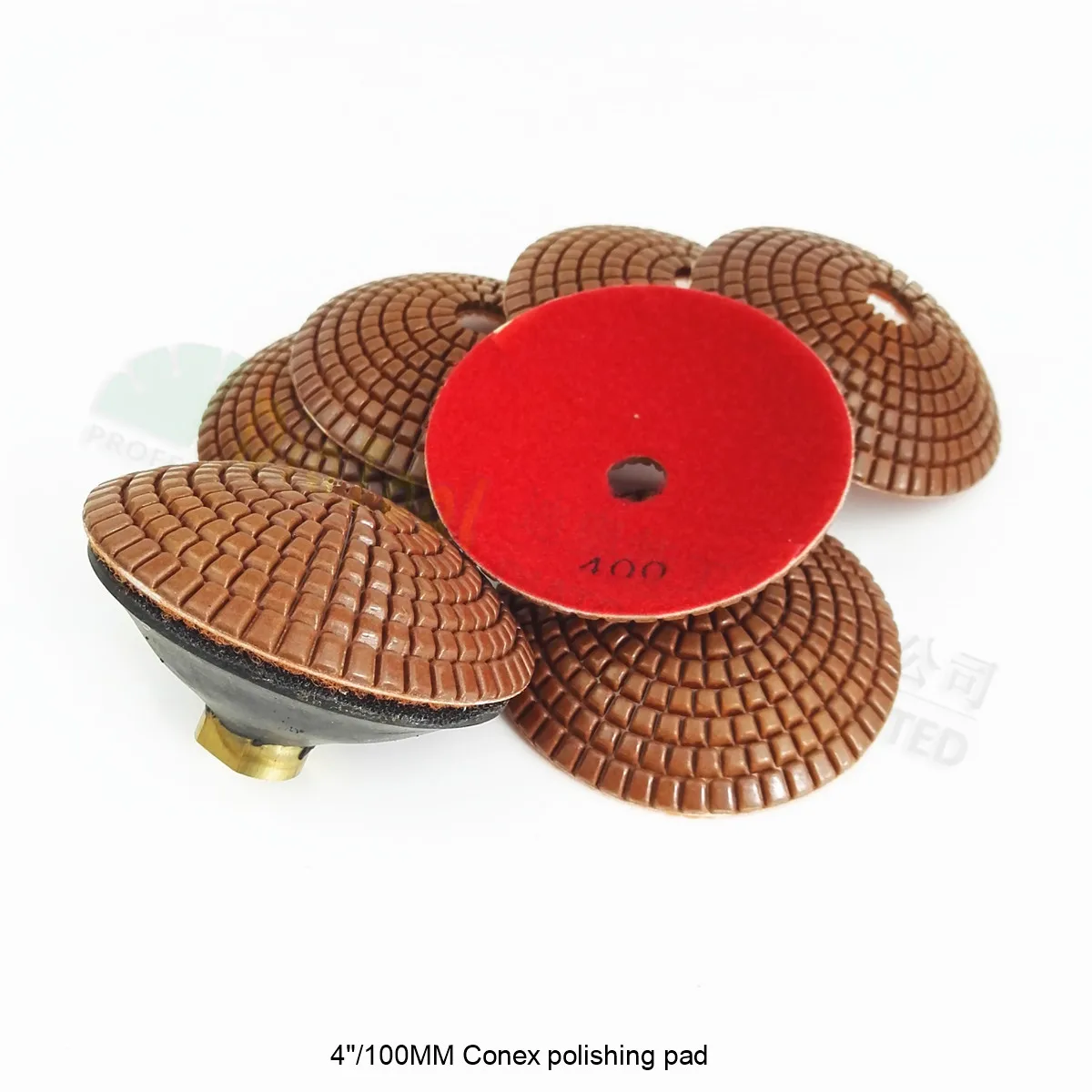 

SHDIATOOL 7 pcs 4" #400 bowl shaped wet diamond polishing pads with rubber backer M14 thread Diameter 100mm convex sanding disc