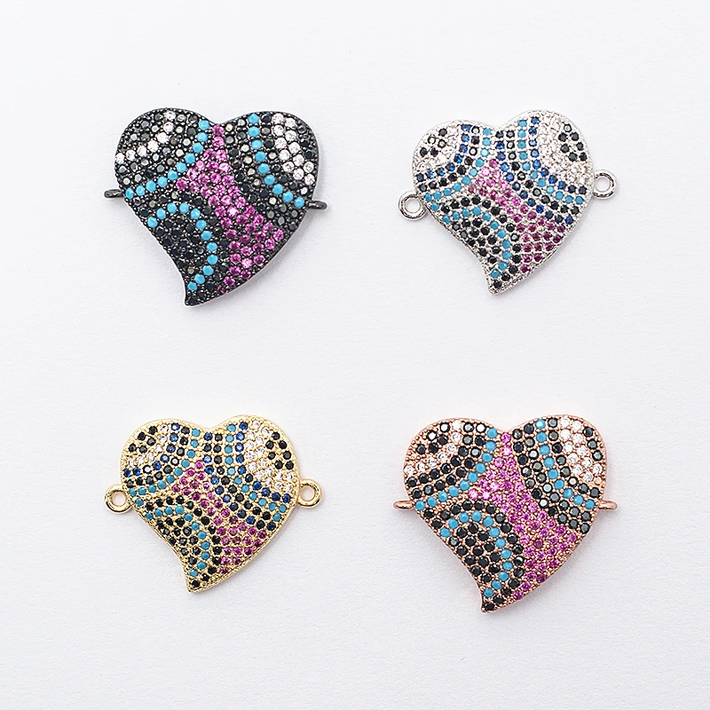 Complete animal charms bracelet jewelry connector accessories for diy bracelet making copper zircon micro pave cz wholesale