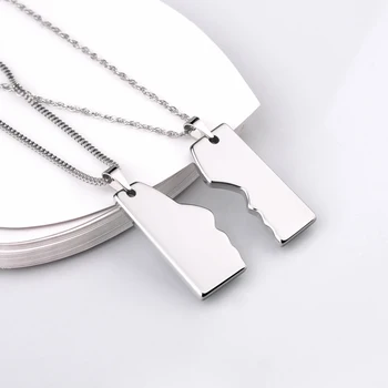 

Tungsten Pendant Necklaces for Couples Free Engraving Letters or Pictures