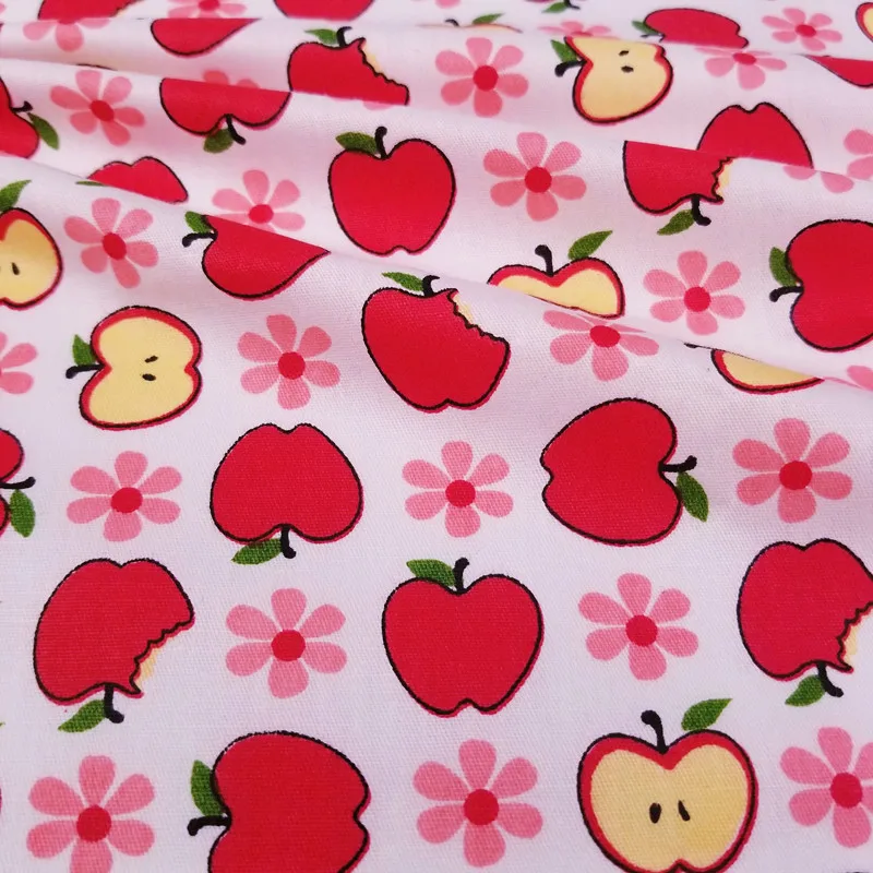 Лоскутная хлопковая ткань с принтом Apple Baby саржевая из 100% хлопка шитье сделай сам