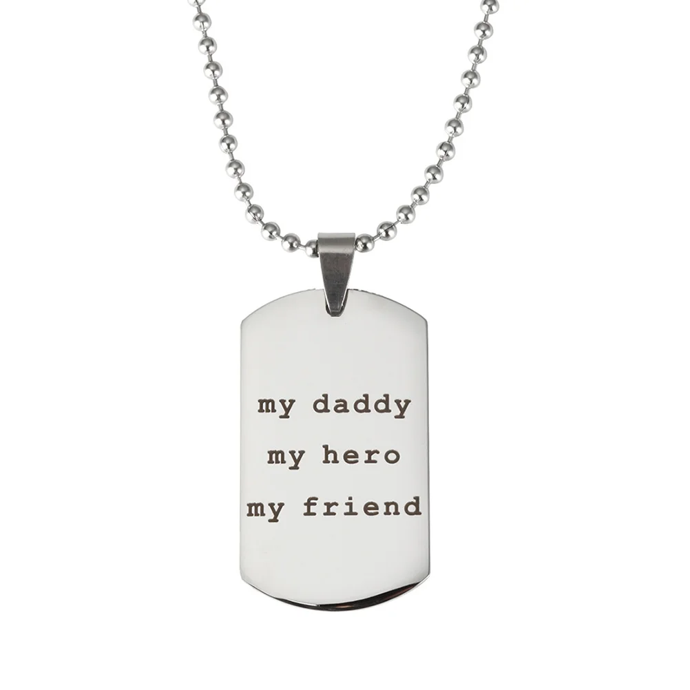 

PIXNOR My Daddy My Hero My Friend Stainless Steel Pendant Necklace Jewelry Necklaces for Daddy Father's Day Birthday Gifts