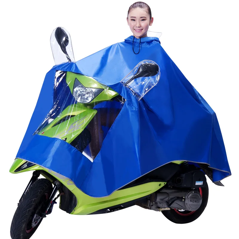 

Hot wholesale electric vehicle raincoat motorcycle Poncho single Oxford cloth double Brim connected