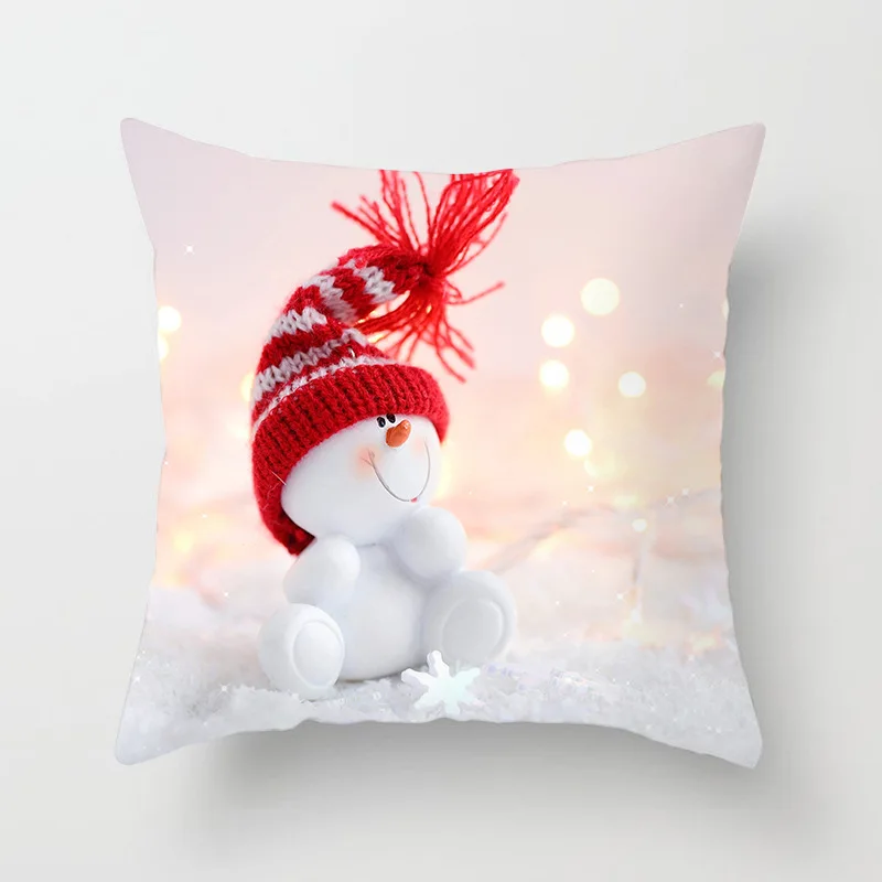 45*45 см нордическая Рождественская наволочка рождественские украшения для дома подушки с изображением снеговика
