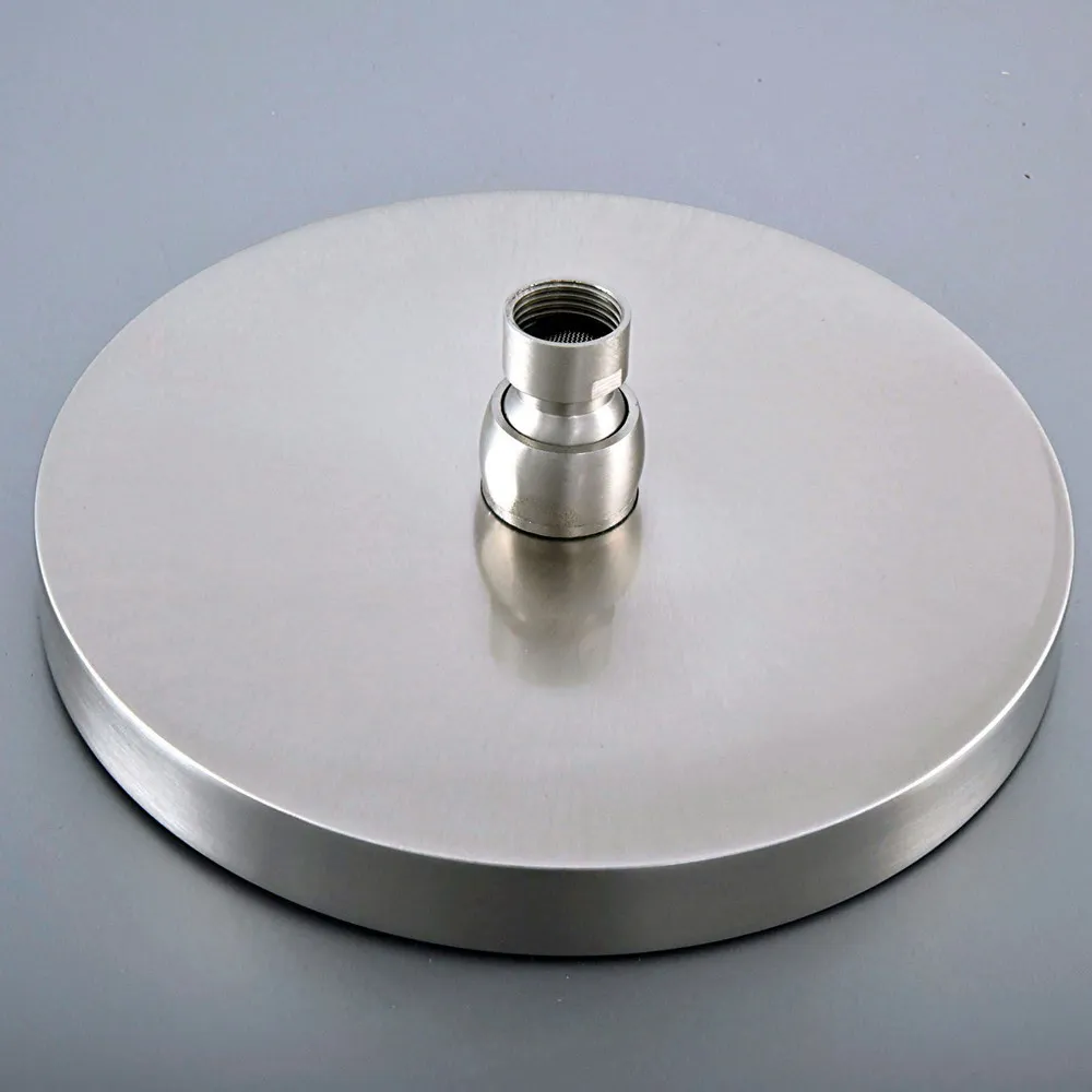 

7.7" inch Nickle Brushed Brass Round Bath Rainfall Rain Bathroom Shower Head Bathroom Accessory (Standard 1/2") msh271