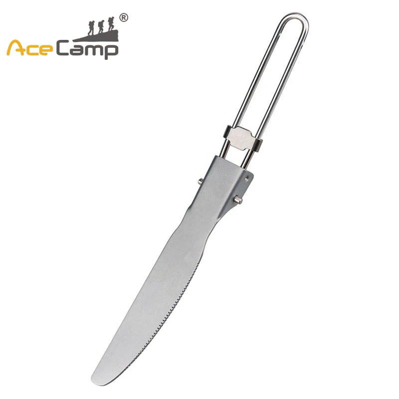 

AceCamp Outdoor Stainless Steel Metal Foldable Knife Portable Lightweight Camping Hiking Picnic Folding Tableware