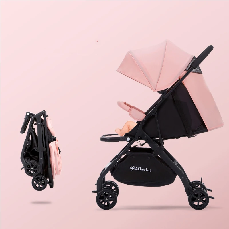 

Lightweight baby stroller 2 in 1 aluminum alloy can sit can sleep folding carriages for newborns children baby pram 0-3 year old
