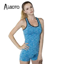 Alsoto летнее женское беговое платье сексуальный Камуфляж Фитнес Йога Тренировка плотный Спорт Высокое качество-сушка тренажерный зал топы
