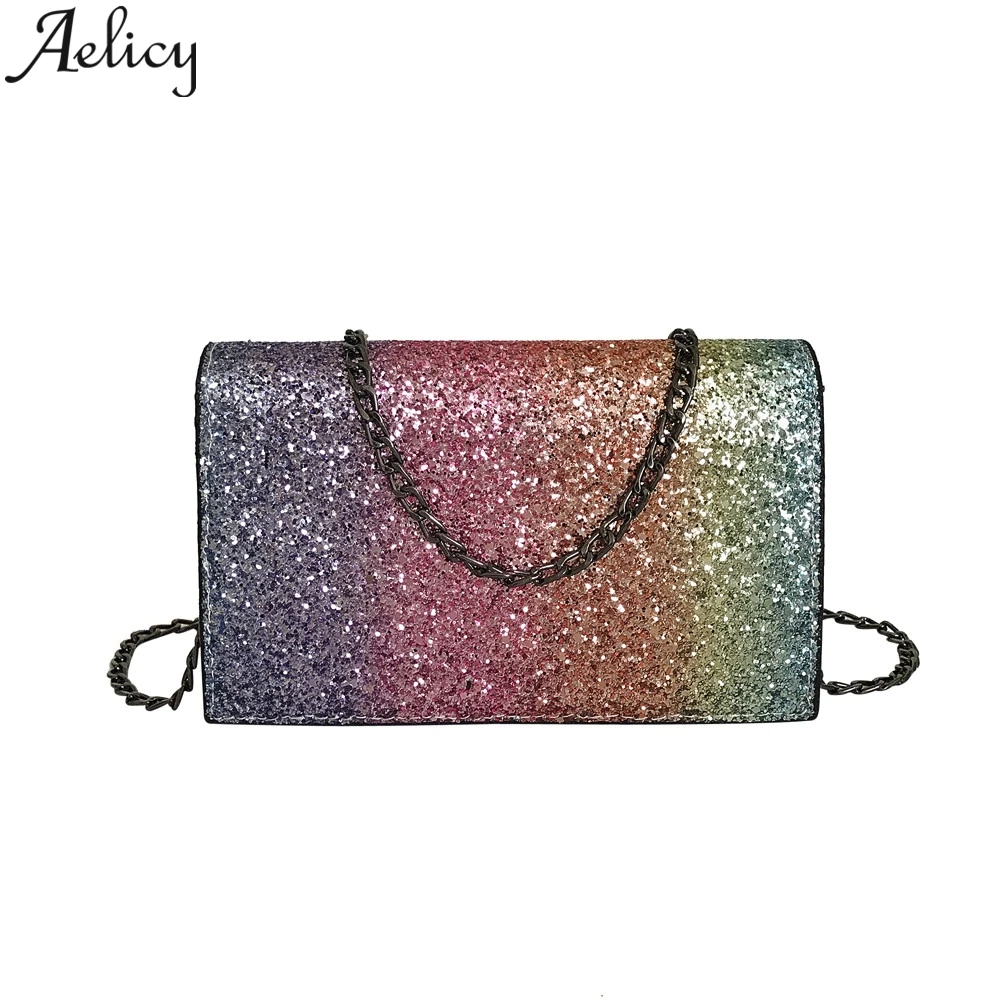 

Aelicy 2019 Fashion Women Bling Sequins Crossbody Shoulder Bags Clutch Bag Messenger Bags Leather Handbag Organizer Girl