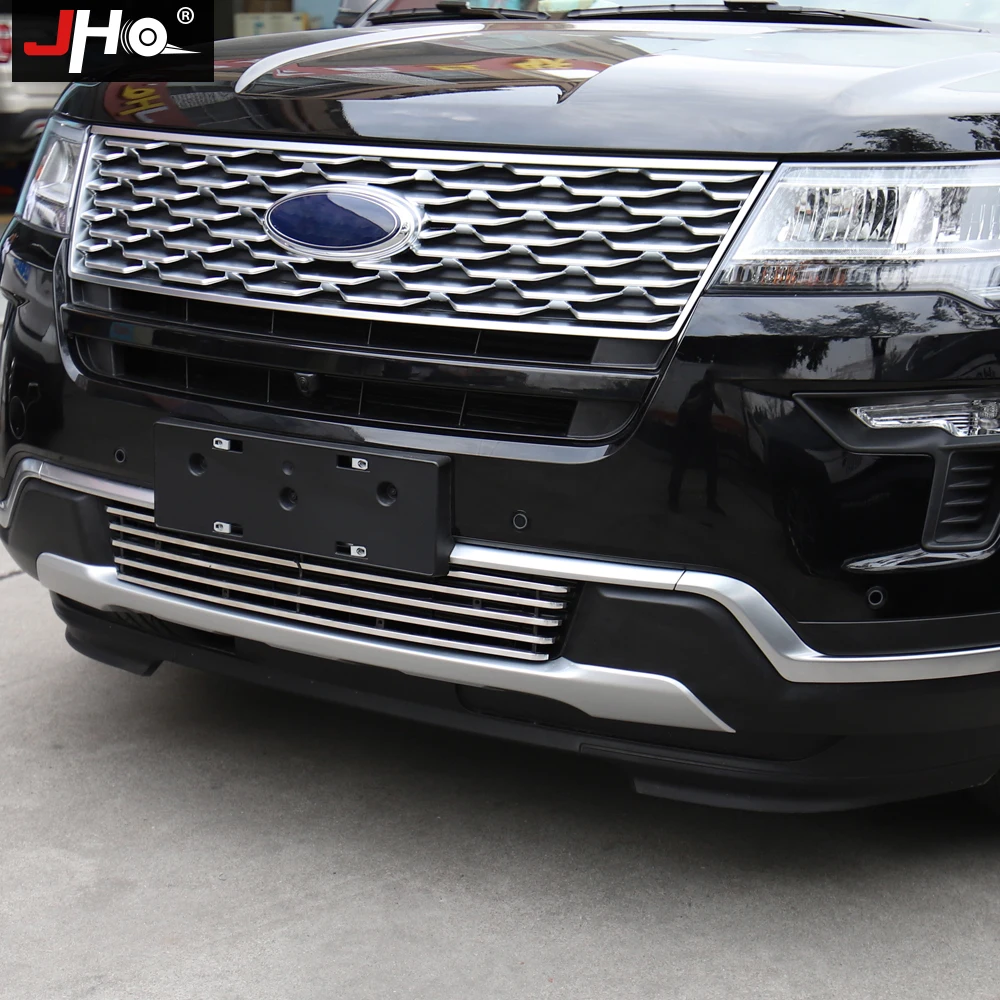 JHO передний бампер Нижняя решетка для Ford Explorer- защита для автомобиля Стайлинг крышка отделка аксессуары алюминий