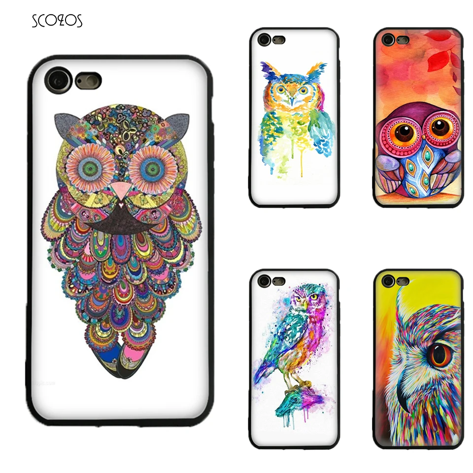 SCOZOS Красочный Сова Art Силиконовый ТПУ мягкий чехол для телефона iPhone 5 5S SE 6 7 8 S Plus X Xr