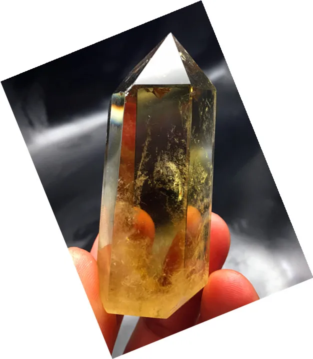 

1pcs 110g Natural Citrine Quartz Crystal Smoky Transparent Point Healing