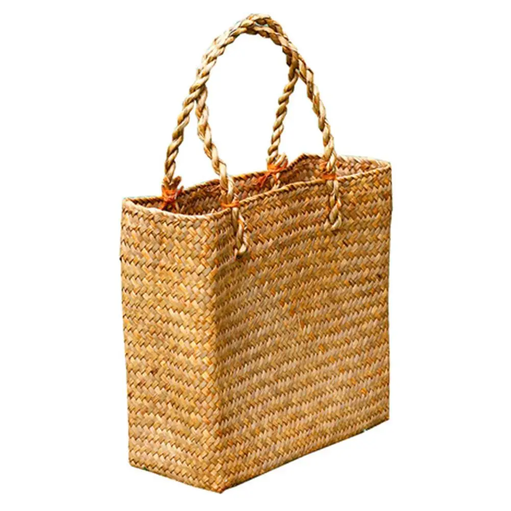 

Bohemian Women Hand Straw Woven Tote Beach Bag Braided Large Shopper Bags For Summer Travel Outdoor Fashion Casual Totes Handbag