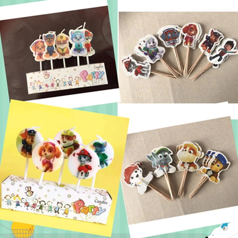

5PCS animal candles or 24PCS animal cakes fork Kids Birthday Candles Evening Party Decorations Set Birthday Party supplies