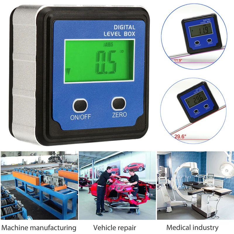 

360 Degree Mini Digital Protractor Inclinometer Electronic Level Box Magnetic Base Measuring Tools Level Box Angle Gauge Meter