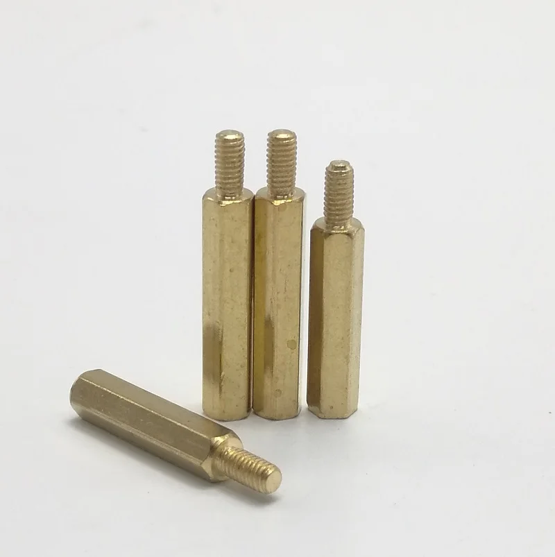 5/10/20/50pcs Brass M2 M2.5 M3 M4 M5 Copper Hex Standoff Hexagon Pillar M-F Male-Female Female Spacer for PCB Board Motherboard