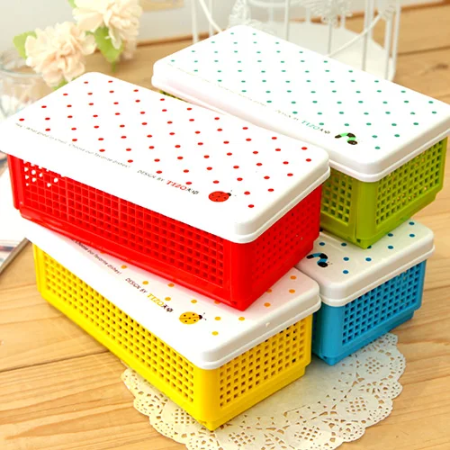 

new Fresh multicolour desktop storage box finishing multi purpose storage box pencil box folding storage box pencil case