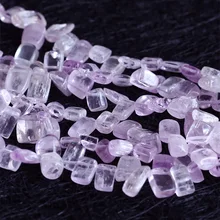 Высокое качество Подлинная прозрачный фиолетовый розовый кунцит Spodumene прямоугольник Самородок Свободные бусины сбоку пробурено форма 8-мм 10 мм 1" 05344
