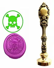 Pirate Crossed Bone Custom Logo Luxury Vintage Wax Seal Stamps Kit Wedding Invitation Sealing Stamps