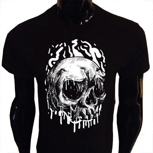 Повседневные футболки в стиле хип-хоп tropfend Schadel S-5XL siebduck Rock Herren Punk Gotik Metall Grunge