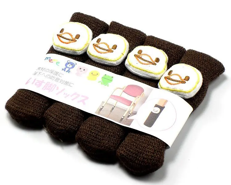 

4 Pcs/lot Cartoon Home knitting Chair Table Leg Floor Protector Anti Scratch Cover Sock Sleeve