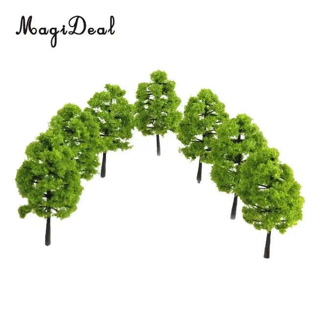MagiDeal 20Pcs/Lot 1/100 Scale Mini Plastic Model Trees Train Railroad Scenery for House Classroom Park Layout Scene Kids Toy 4