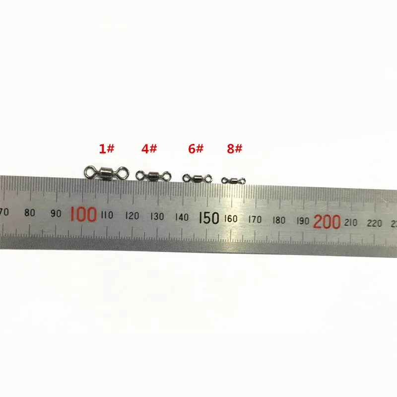 20Pcs/Pack Stainless Steel Ball Bearing Rolling Swivel Solid Rings Fishing Connector Fishing Hook Lure Fishing Accessories