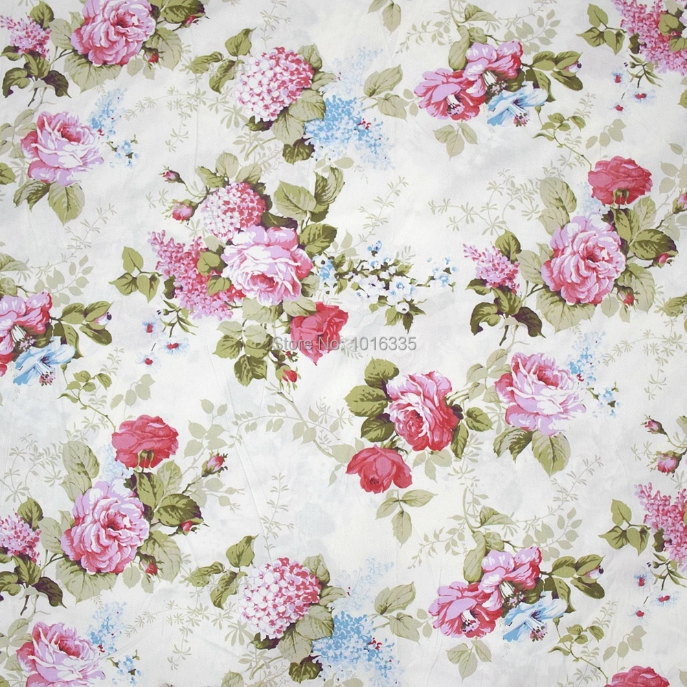 160cm white Victoria Rose floral farbric 100% cotton fabric textile