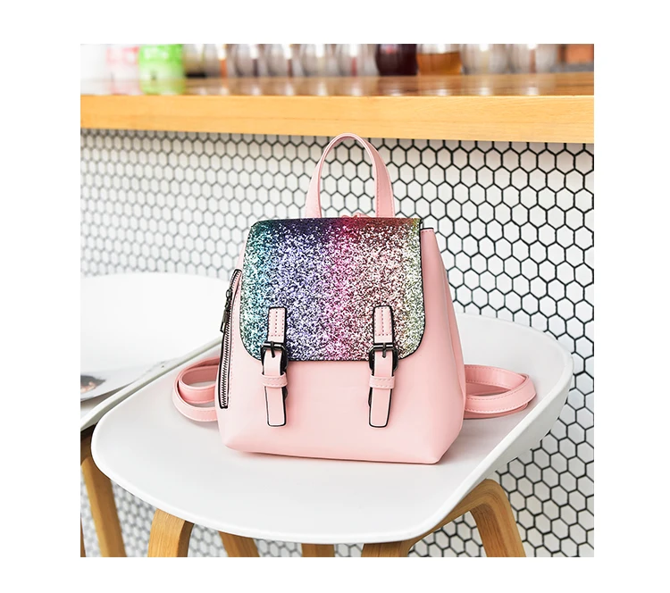 Mochila Da Moda Bling Lantejoulas Saco De
