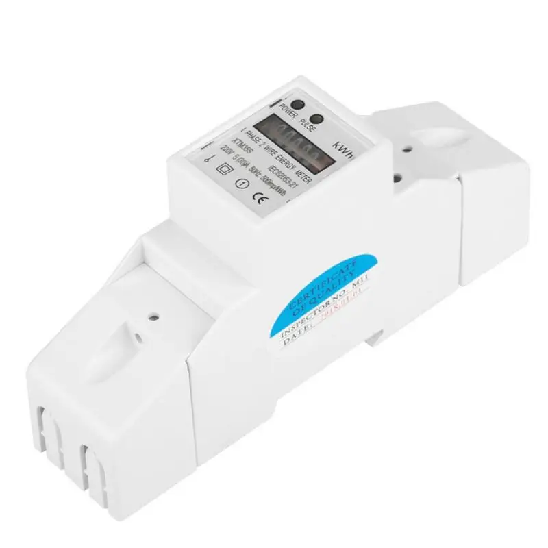 

220V Digital Single phase 2 Wire 2P DIN-Rail Electric Meter Bipolar width Electronic KWh Meter Electric Instrument