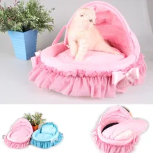 Mignon doux dentelle arc chat chien pet bed maison ChihuahuaSoft de luxe chien chiot Princesse canapé Lit chenil petit chien coussin tapis nid