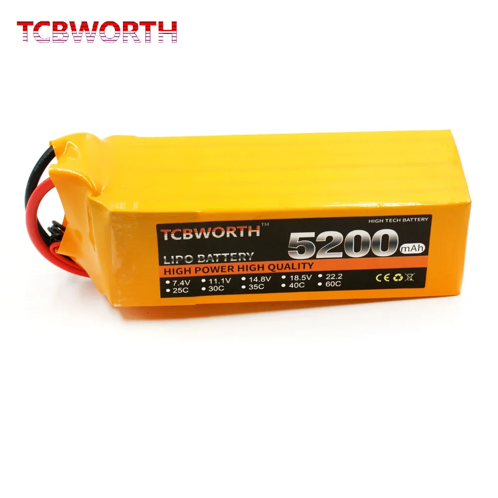 TCBWORTH RC Airplane LiPo battery 6S 22.2V 5200mAh 60C For RC Quadrotor Car Boat Drone AKKU Li-ion battery TCBWORTH RC Airplane LiPo battery 6S 22.2V 5200mAh 60C For RC Quadrotor Car Boat Drone AKKU Li-ion battery