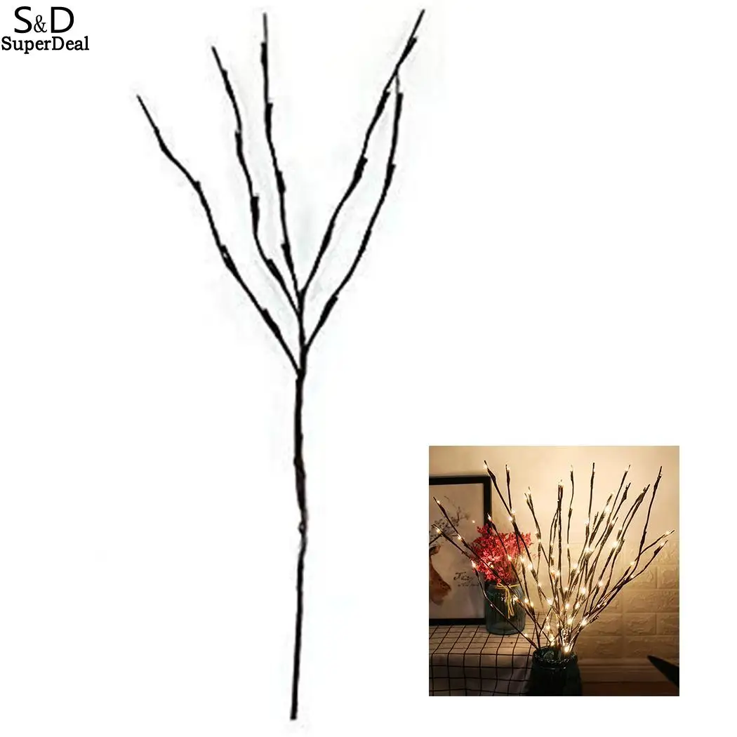

Wooden Board Glass Mason Bottle Flower 20 Roots x Tree Branch Light Lamp 50000H Creative Home Decoration IP44