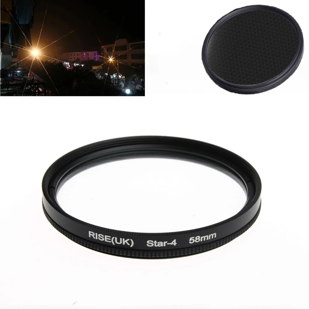 new arrive 58MM 4 Point Star Filter for Canon EF 18 55mm 50mm 85mm