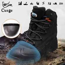 Man's Hiking Boots for Steel Toe Safety Shoes Men Protection Work Boots Waterproof Anti-Collision Shoes with Iron for Hunting