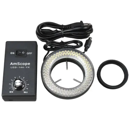 Светодиодная кольцевая лампа для микроскопа AmScope 144 с адаптером LED-144 | Инструменты