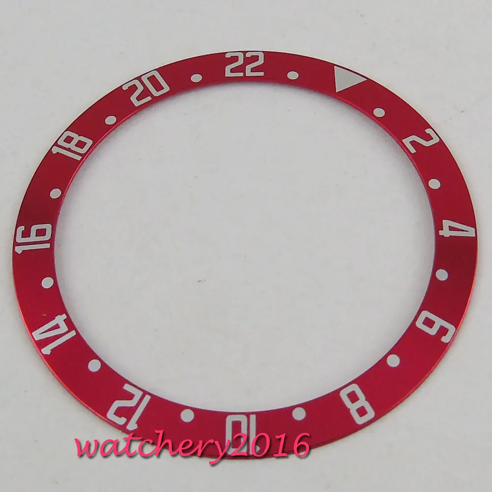 39.5mm Corgeut Red Titanium Bezel insert for 41mm submariner Automatic men's watch