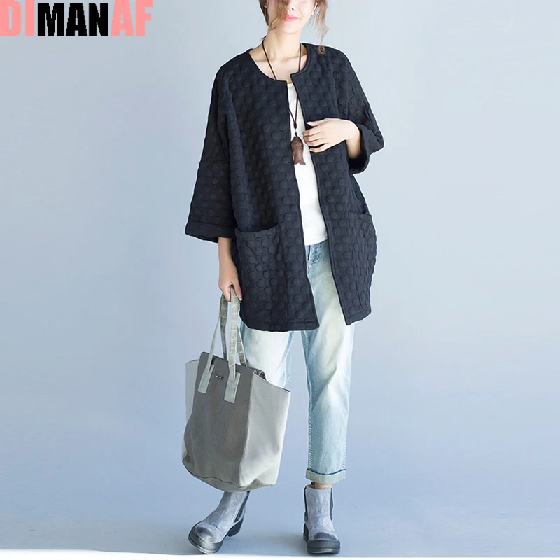 Женская однотонная хлопковая куртка в горошек с круглым вырезом|women jacket|women plus