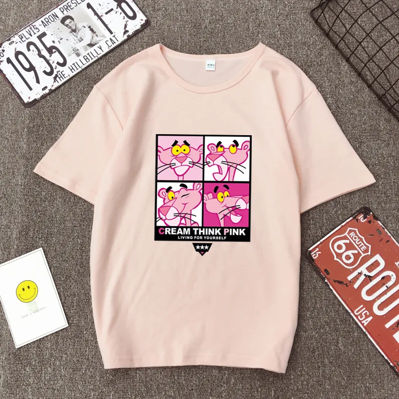 Высококачественная женская футболка на весну и лето, модные розовые женские топы с коротким рукавом и круглым вырезом, Повседневная Свободная футболка для женщин